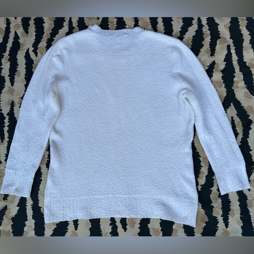 BANANA REPUBLIC Women’s Cotton Blend Crewneck Pullover White Sweater Size: L - Picture 8 of 10